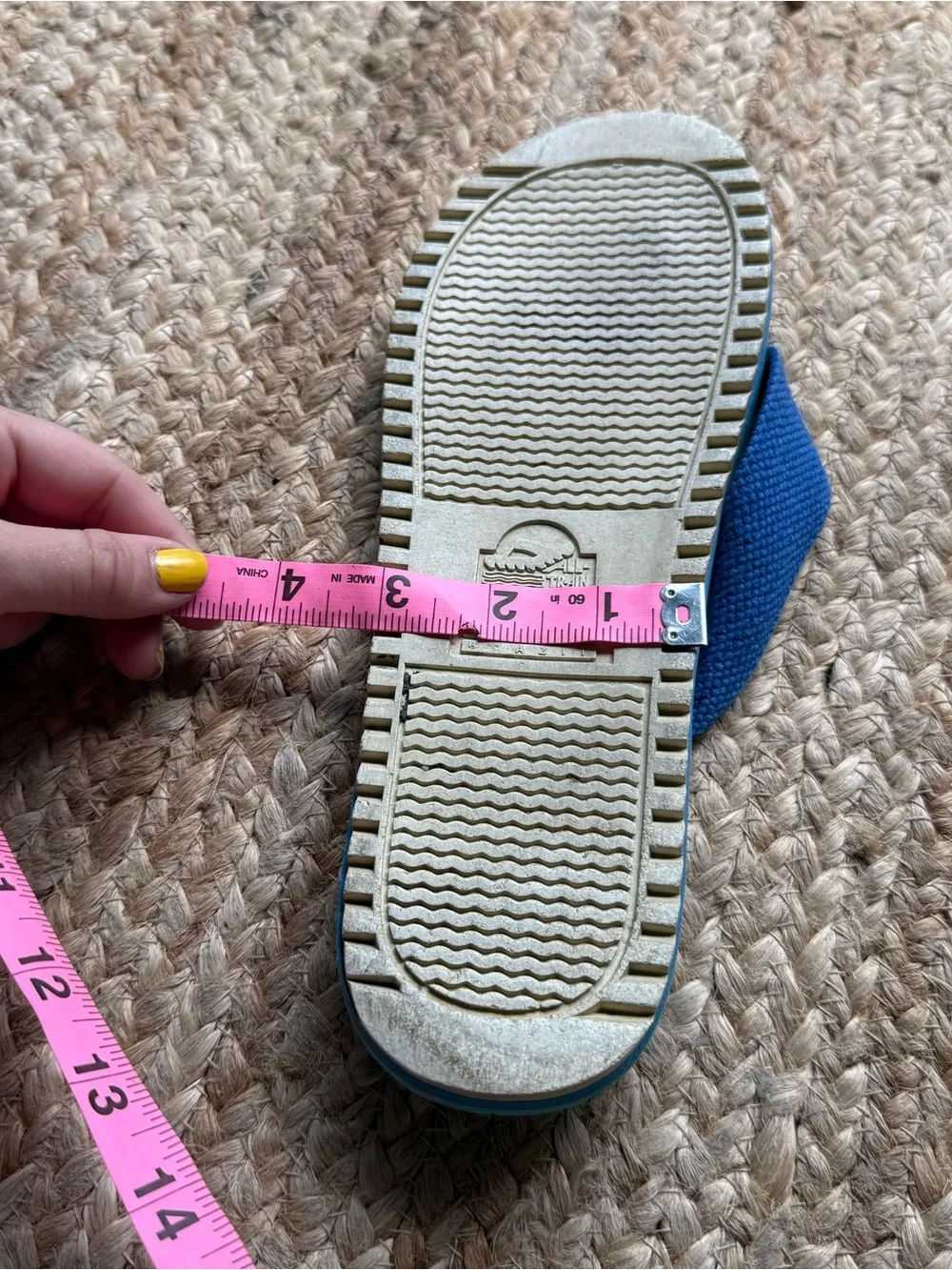 Vintage 90s 80s Reef Flip Flops Mens Blue Tea Nautical Thong Sandals Beach Pool